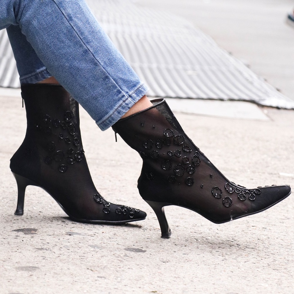 Vintage Enzo Angiolini Sequined Booties